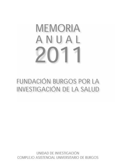 Memoria de actividades, 2011